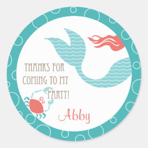 Mermaid Party    Favor Sticker