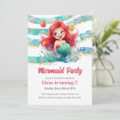 Mermaid Party Kaart (Staand voorkant)