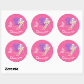 Mermaid Party Pink Glitter Ronde Sticker (Vel)