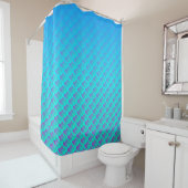 Mermaid Pattern in Aqua Blue en Paars Douchegordijn (In situ)