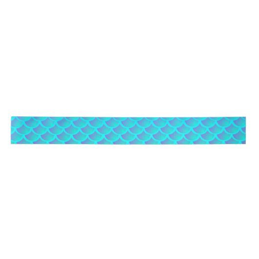 Mermaid Pattern in Aqua Blue en Paars Lint (Voorkant)