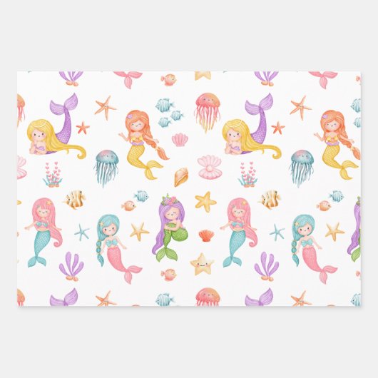 Mermaid Pattern Inpakpapier Vel (Voorkant)