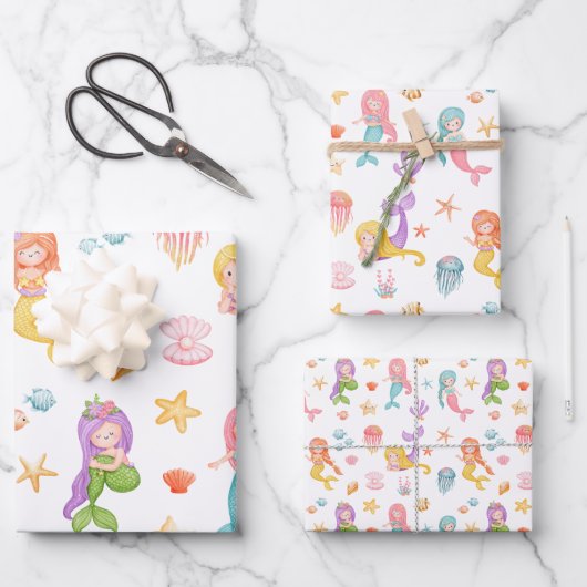 Mermaid Pattern Inpakpapier Vel (Voorkant)