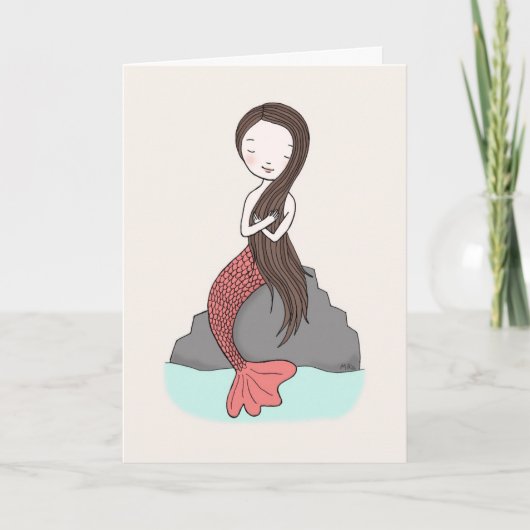 Mermaid Penser De Vous Carte Mermaid Love Card (Devant)