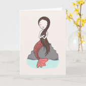 Mermaid Penser De Vous Carte Mermaid Love Card (Fleur jaune)