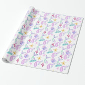 Mermaid Persoonlijk patroon Cadeaupapier (Uitgerold)