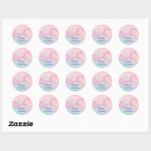 Mermaid Pink Gold Birthday Ronde Sticker (Vel)