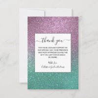 Mermaid Pink Green Sparkly Glitter Ombre