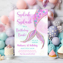 Mermaid Pink Paars Birthday