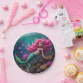 Mermaid Pink Papieren Bordje (Feest)