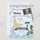 Mermaid Pirate Anniversaire Fête Invitation (Devant)