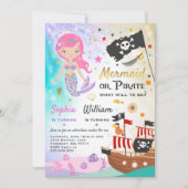 Mermaid Pirate Anniversaire Invitation Fête des fr (Devant)