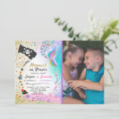 Mermaid Pirate Anniversaire Invitation Fête des fr (Debout devant)