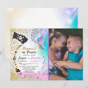 Mermaid Pirate Anniversaire Invitation Fête des fr