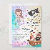 Mermaid Pirate Anniversaire Invitation Fête des fr (Devant)