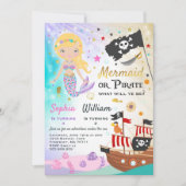 Mermaid Pirate Anniversaire Invitation Fête des fr (Devant)