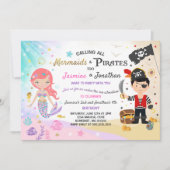 Mermaid Pirate Anniversaire Invitation Fête des fr (Devant)