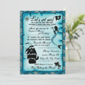 Mermaid, Pirate Party Invitations Kaart (Staand voorkant)
