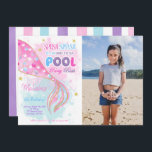 Mermaid & Pool kids Invitation avec photo<br><div class="desc">Mermaid & Pool kids Invitation avec photo</div>