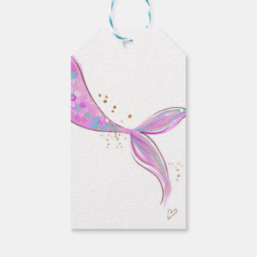 Mermaid Pool Party Hartelijk dank voor Labels met Cadeaulabel (Achterkant)