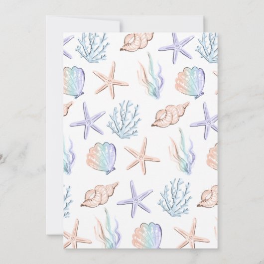 Mermaid Pool Party Summer Pool Birthday Kaart (Achterkant)