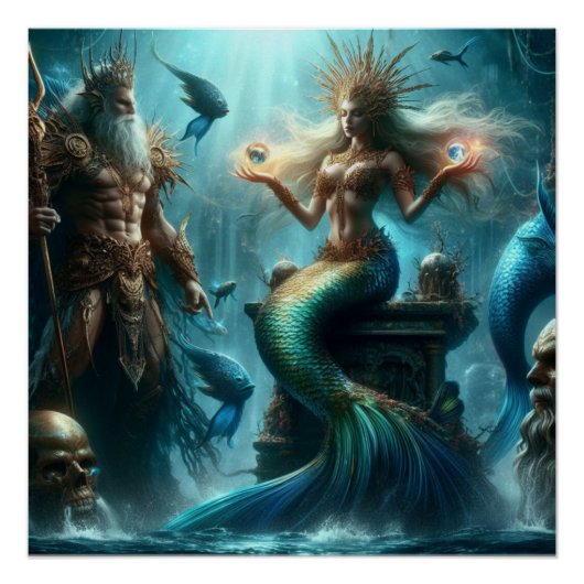Mermaid Poseidon Perfect Poster (Voorkant)