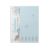 Mermaid Potty Chart Persoonlijke Naam & Taken Notitieblok (Gedraaid)