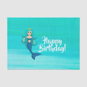 Mermaid princess aquamarine oceaanwater tissuepapier