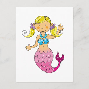mermaid princess briefkaart