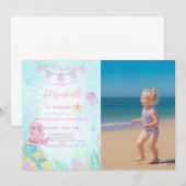 Mermaid Princess Invitation Anniversaire Avec phot (Devant / Derrière)