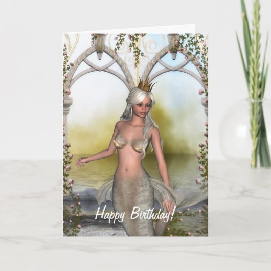 Mermaid Princess Of Atlantis Birthday Card Kaart (Voorkant)