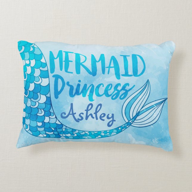 Mermaid Princess Pillow Accent Kussen (Achterkant)