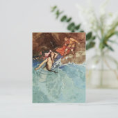 Mermaid Princess & Prince  Fairy Tale Briefkaart (Staand voorkant)