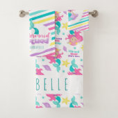 Mermaid Princess Squad rose Bleu Jaune rayures (En situation)