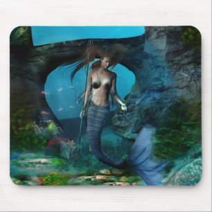 Mermaid Queen - onder het Zee Mousepad Muismat