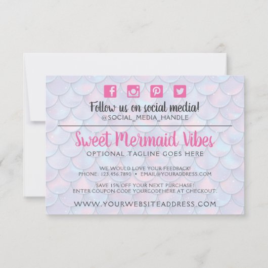 Mermaid Queue Scale & Pearl Boutique Carte de reme (Dos)