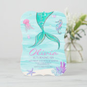 Mermaid Queue sous la mer Invitation d'anniversair (Debout devant)