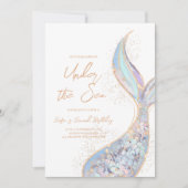 Mermaid Queue sous la mer Invitation d'anniversair (Devant)