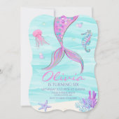 Mermaid Queue sous la mer Invitation d'anniversair (Devant)
