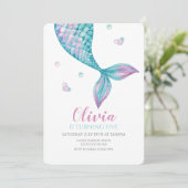 Mermaid Queue sous la mer Invitation d'anniversair (Debout devant)