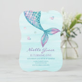 Mermaid Queue sous la mer Invitation d'anniversair (Debout devant)