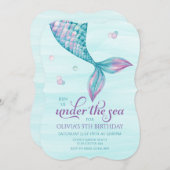 Mermaid Queue sous la mer Invitation d'anniversair (Devant / Derrière)