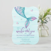 Mermaid Queue sous la mer Invitation d'anniversair (Debout devant)
