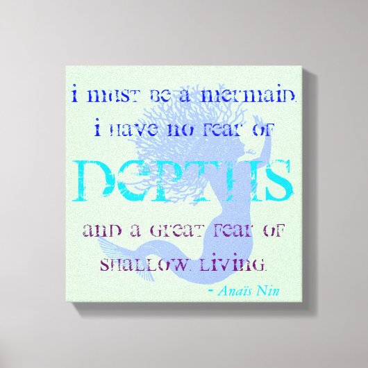 Mermaid Quote Canvas Afdruk (Voorkant)