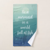 Mermaid Quote Ocean Waves Hand Towel Handdoeken (Handdoek)