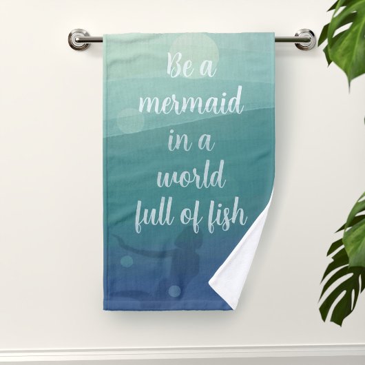 Mermaid Quote Ocean Waves Hand Towel Handdoeken
