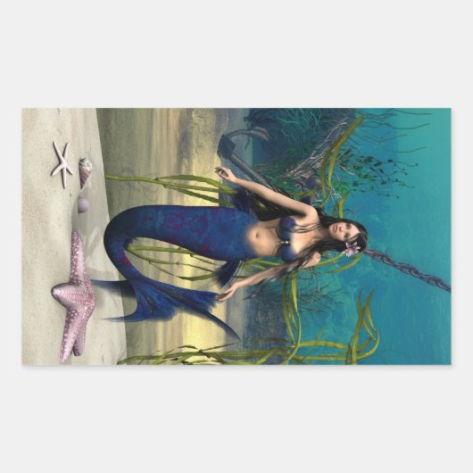 Mermaid Rechthoekige Sticker (Voorkant)