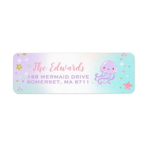 Mermaid Return Address Labels onder het Zee