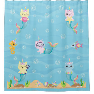 Mermaid : rideau de douche de l'Unicorn Kitty