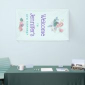 Mermaid Riding a Dolphin under the Zee Birthday Spandoek (Beurs)